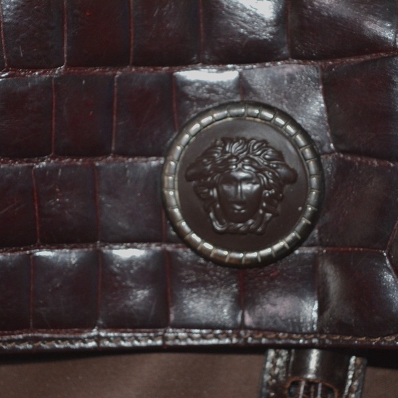 Gianni Versace Medusa Backpack Brown Nylon Leather Trim main image 10